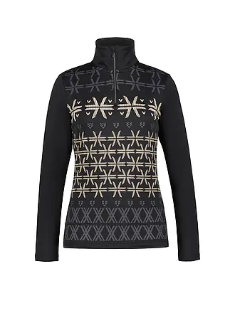 LUHTA | Damen Unterzieh Zipshirt Ahjola | schwarz